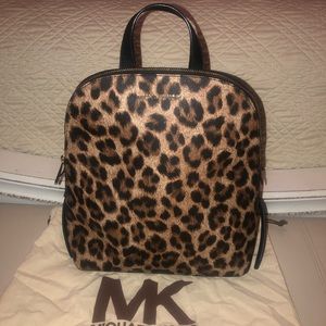 Michael Kors medium leopard backpack